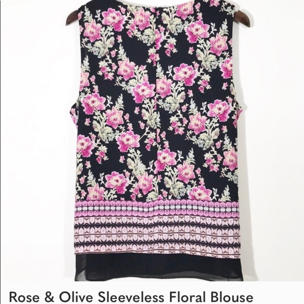 Rose and Olive Flower Top/Blouse Perfect Condition